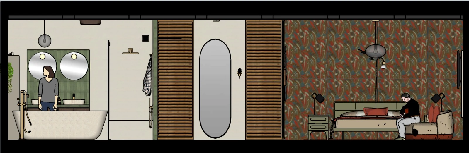 Suite parentale | plan coupe chambre