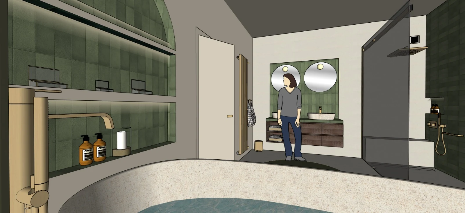 Suite parentale | plan salle de bain